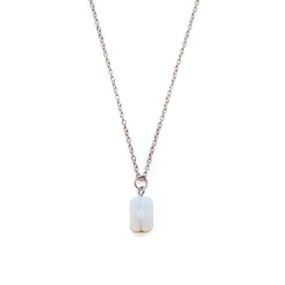 Dainty Opalite Rectangle Necklace