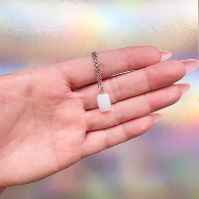 Dainty Opalite Rectangle Necklace