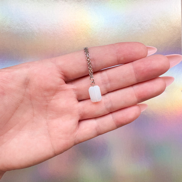 Dainty Opalite Rectangle Necklace