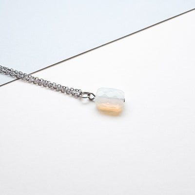 Dainty Opalite Rectangle Necklace