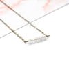 Dainty Rainbow Moonstone Bar Necklace