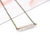 Dainty Rose Quartz Bar Necklace