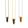 Dainty Tiger's Eye Rectangle Necklace