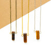 Dainty Tiger's Eye Rectangle Necklace