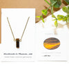 Dainty Tiger's Eye Rectangle Necklace