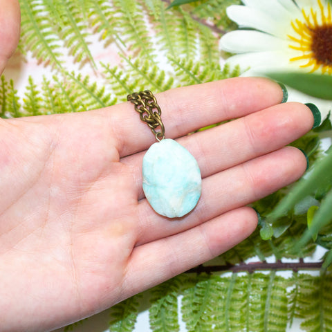 Faceted Amazonite Slab Necklace