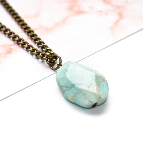 Faceted Amazonite Slab Necklace