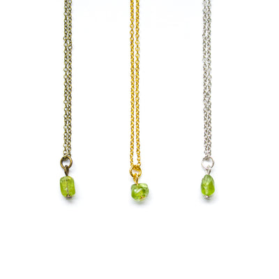 Peridot Necklace - Tiny Pebble