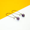 Amethyst Long Hoops