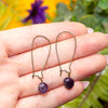 Amethyst Long Hoops