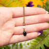 Black Agate & Rainbow Moonstone Necklace