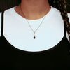 Black Agate & Rainbow Moonstone Necklace