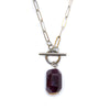 Amethyst Barrel Toggle Necklace