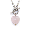 Rose Quartz Heart Toggle Necklace