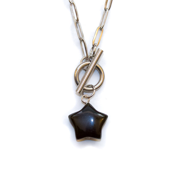 Obsidian Star Toggle Necklace