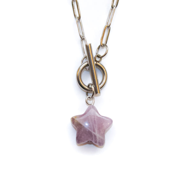Amethyst Star Toggle Necklace