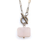 Rose Quartz Rectangle Toggle Necklace
