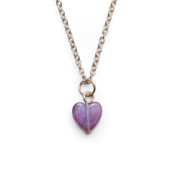 Dainty Amethyst Heart Necklace