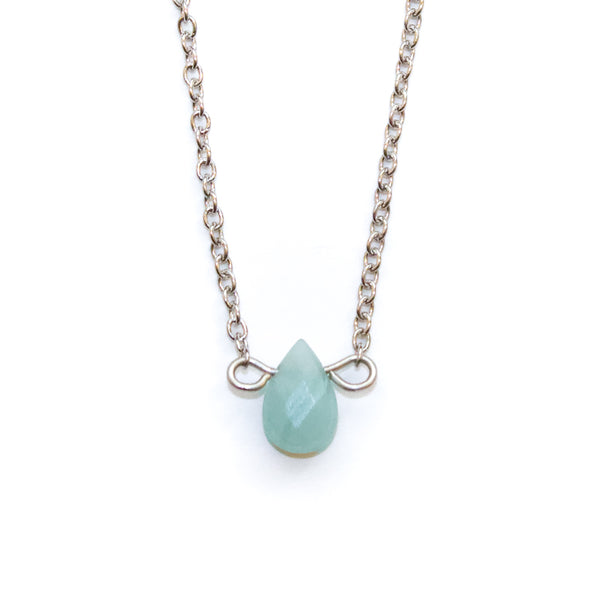 Dainty Amazonite Teardrop Necklace