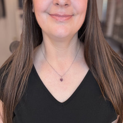 Dainty Amethyst Heart Necklace