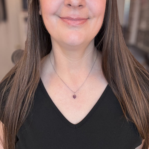 Dainty Amethyst Heart Necklace