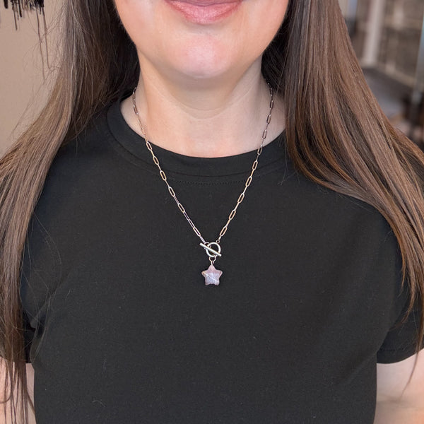 Amethyst Star Toggle Necklace