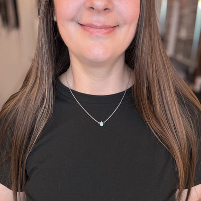 Dainty Amazonite Teardrop Necklace