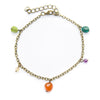 Rainbow Pebble Charm Anklet