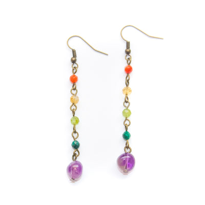 Rainbow Pebble Drop Earrings