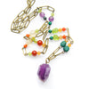 Amethyst Rainbow Beaded Long Necklace