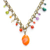 Rainbow Pebble Charm Necklace