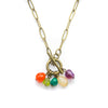 Rainbow Pebble Toggle Necklace