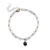 Obsidian Chain Anklet
