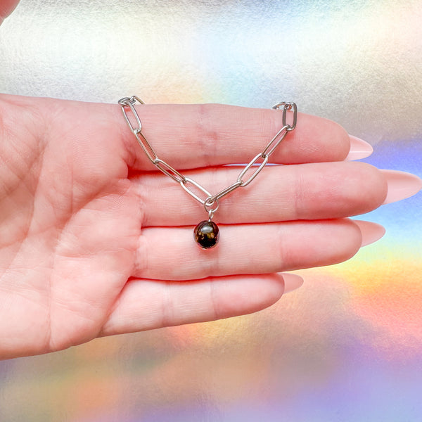 Obsidian Chain Anklet