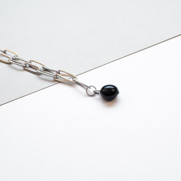 Obsidian Chain Anklet
