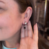 Obsidian Huggie Hoop Earrings