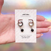 Obsidian Huggie Hoop Earrings