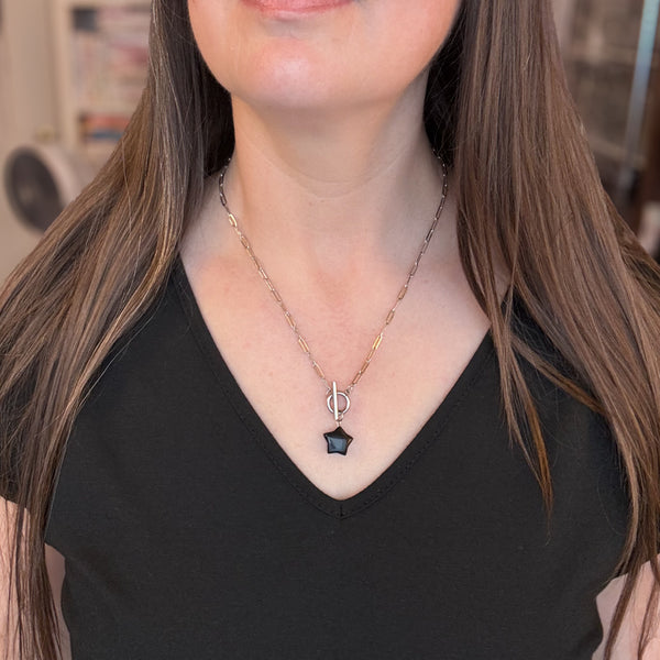 Obsidian Star Toggle Necklace