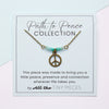 Peace necklace on a card with 'Path to Peace Collection' text