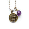 Pisces & Amethyst Charm Necklace