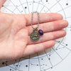 Pisces & Amethyst Charm Necklace