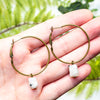 Rainbow Moonstone Hoop Earrings size