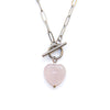 Rose Quartz Heart Toggle Necklace