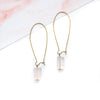 Rose Quartz Long Hoop Earrings