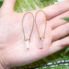 Rose Quartz Long Hoop Earrings