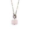 Rose Quartz Rectangle Toggle Necklace