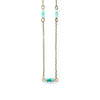 Necklace with amazonite beads on a white background