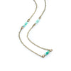 Necklace with amazonite beads on a white background
