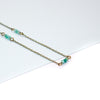 Necklace with amazonite beads on a white background