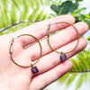 Tiny Amethyst Hoop Earrings